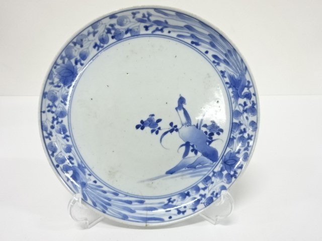 Ai-Kutani, Ko-Imari, with blue and white slip, 7.5 x 7.5 cm.